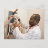 Médecins étudiants étudiant anatomie sur un squele