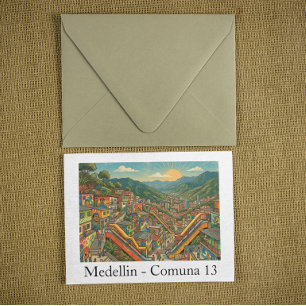 Carte Postale Medellin Colombie Comuna 13 Voyage Art