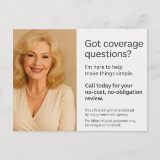 Carte postale Medicare – Conception élégante d'age