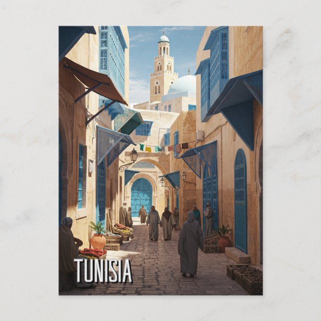 Carte Postale Médina Tunis Tunisie Travel (Devant)