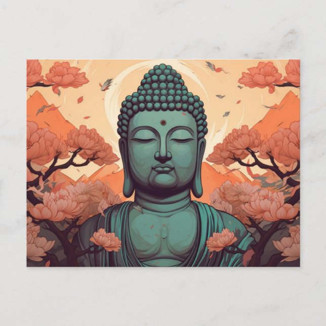 Carte Postale Méditation Bouddha Art spirituel (Devant)