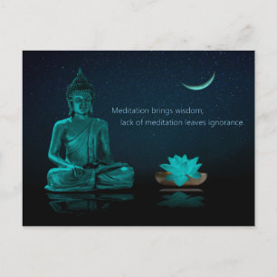 Carte Postale Méditation Bouddha Lotus Fleur Religion orientale