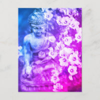 *~* Méditation Bouddha Zen Méditer Aqua Floral