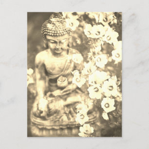 Carte Postale *~* Méditation Bouddha Zen Méditer Fleurs Or