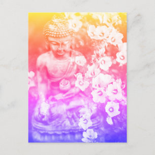 Carte Postale *~* Méditation Bouddha Zen Méditer Floral Bold