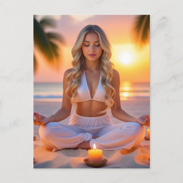 CARTE POSTALE MEDITATION - YOGA - WELLNESS - CARPE DIEM (Devant)