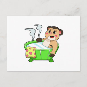 Carte Postale Meerkat à la baignade dans la baignoire