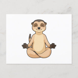 Carte Postale Meerkat à la méditation de Yoga