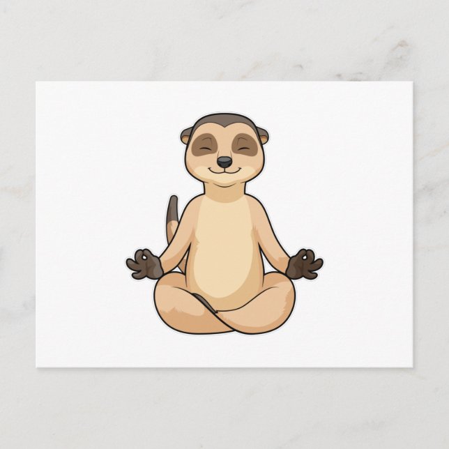 Carte Postale Meerkat à la méditation de Yoga (Devant)