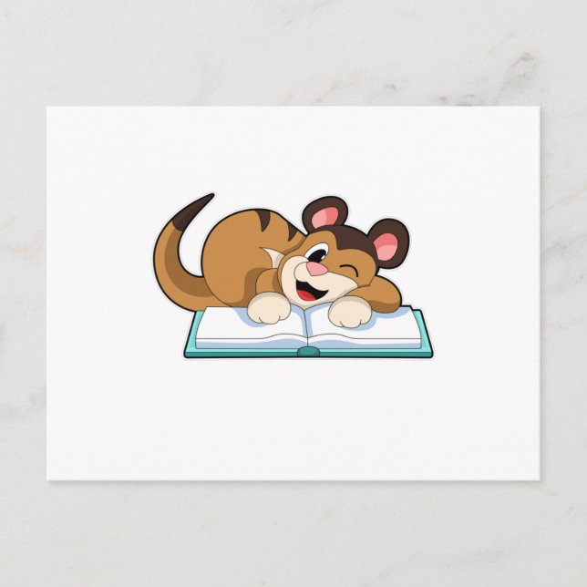 Carte Postale Meerkat avec livre (Devant)