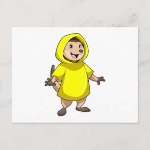 Carte Postale Meerkat avec Raincoat