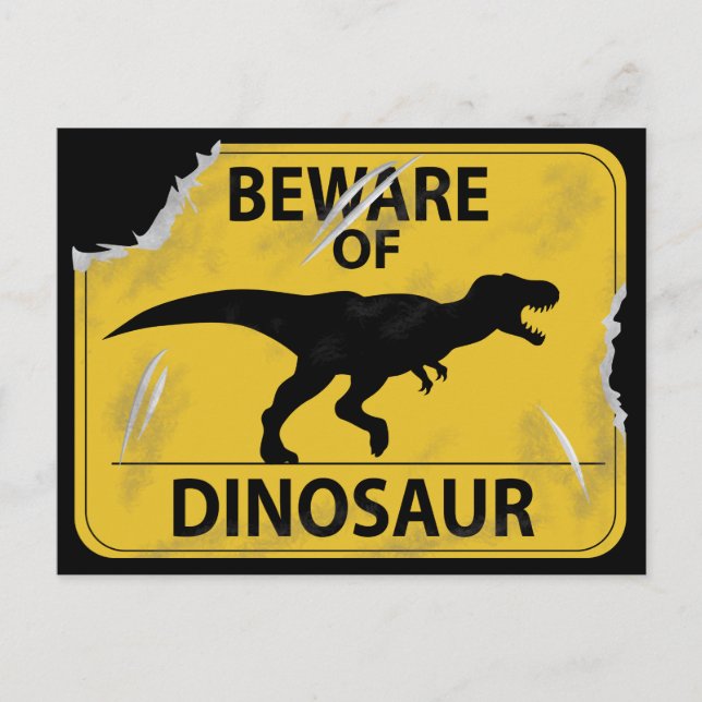 Carte Postale Méfiez-vous du Dinosaur (endommagé) (Devant)