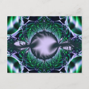 Carte Postale Meg   Art fractal vert et bleu