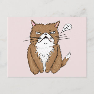 Carte Postale Meh Dessin de chat grumpy
