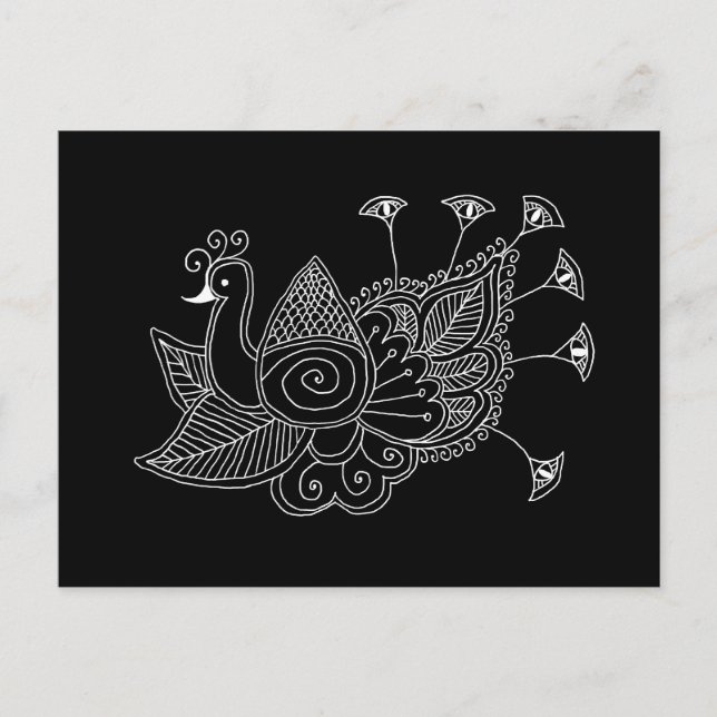 Carte Postale Mehendi Peacock (Devant)