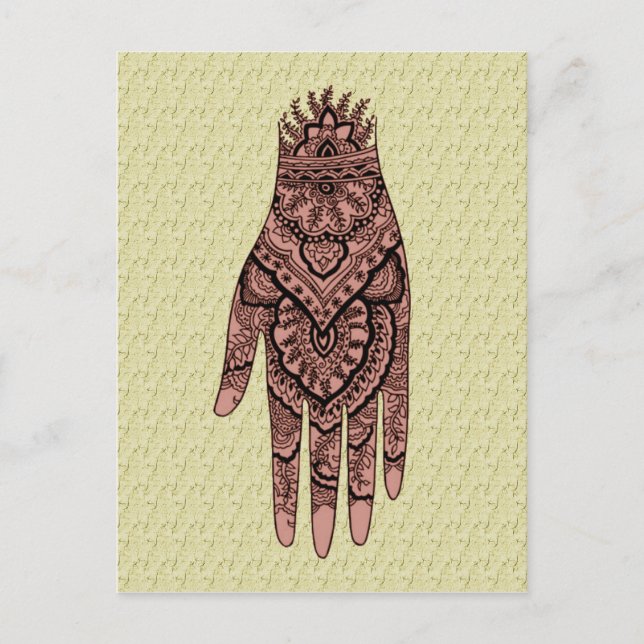 Carte postale Mehndi Tattoo Art Design (Devant)