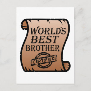 Carte Postale Meilleur Certificat Funny de Frère du Monde
