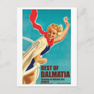 Carte Postale Meilleur de Dalmatie, Croatie, Fille sur un bateau
