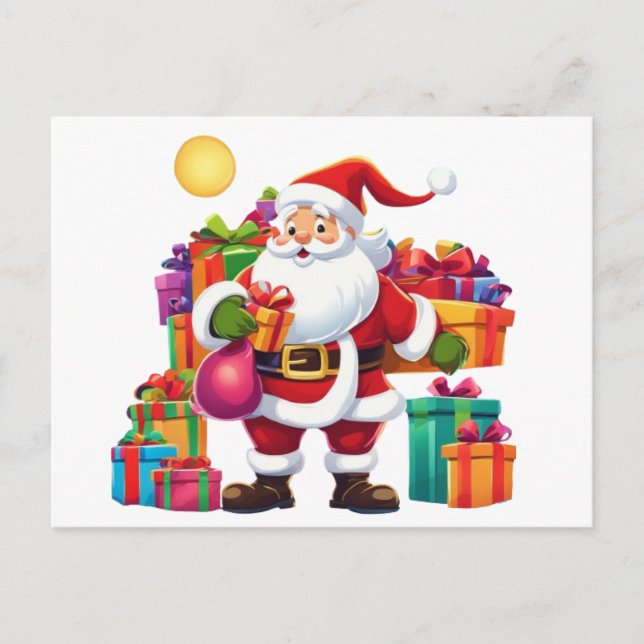 Carte Postale meilleur design de Noël père Noël et nouvelle anné (Devant)