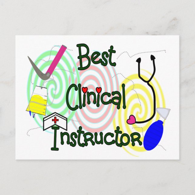 Carte Postale Meilleur instructeur clinique Cadeaux de soins inf (Devant)