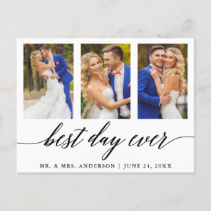 Carte Postale Meilleur Jour Jamais Mariage Photo Calligraphie Me