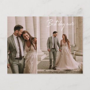 Carte Postale Meilleur Jour Jamais Mariage Photo Collage Merci