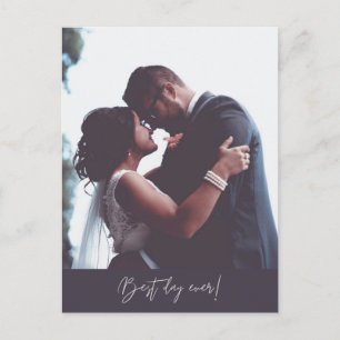 Carte Postale Meilleur Jour jamais moderne Mariage photo Merci