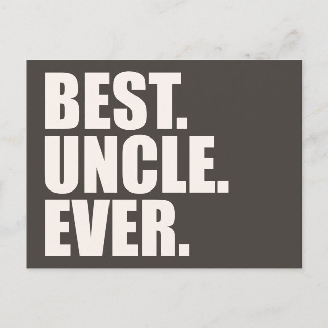 Carte Postale Meilleur. Oncle. Jamais. (Devant)