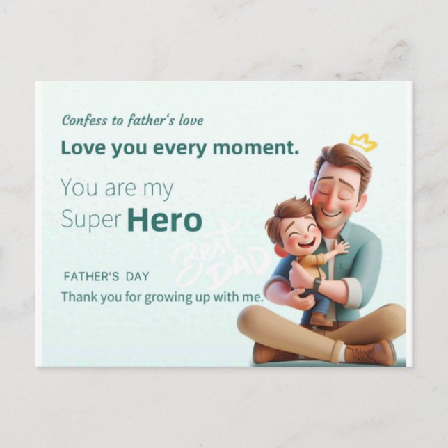 Carte Postale Meilleur papa (Devant)