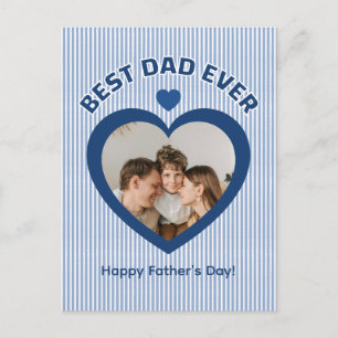 Carte Postale Meilleur Papa Ever Photo de Coeur Modèle Minimalis