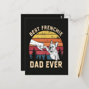 Carte Postale Meilleur Papa Frenchie Rétro
