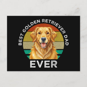Carte Postale Meilleur Papa Golden Retriever de tous les temps