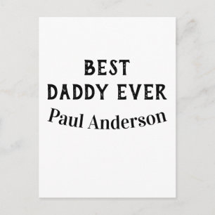 Carte Postale Meilleur papa jamais nom lettre gras texte fête de