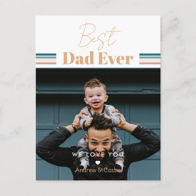 Carte Postale Meilleur papa jamais Nous t'aimons (Devant)