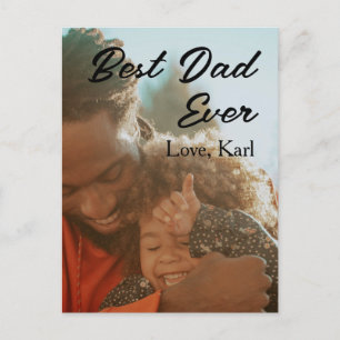 Carte Postale meilleur papa photo amour texte simple minimal dat