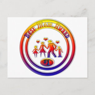 Carte Postale Meilleur prix de maman Rainbow Family