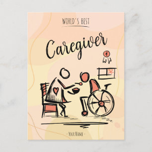 Carte Postale Meilleur professionnel et personne en fauteuil rou