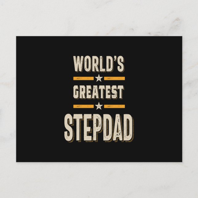 Carte Postale Meilleur Step-Papa du monde Drôle Stepfather Cadea (Devant)
