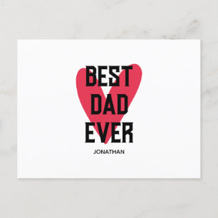 Carte Postale Meilleure Fête des pères de coeur rose pour papa