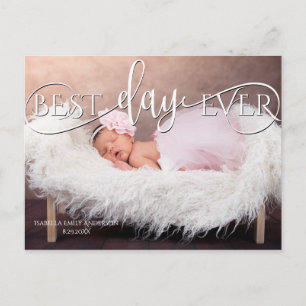 Carte Postale Meilleure journée jamais nouveau bébé Faire-part p
