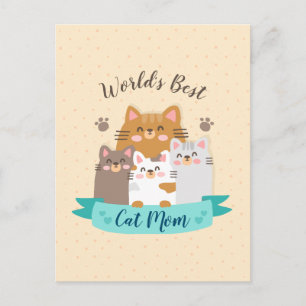 Carte Postale Meilleure maman chatte du monde - Cute Kittens