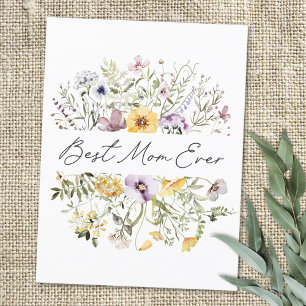 Carte Postale Meilleure Maman de Tous les Temps Fleur Sauvage Co