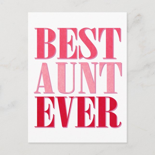 Carte Postale Meilleure Tante Jamais Rose Texte (Devant)