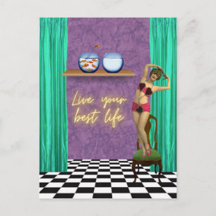 Carte Postale Meilleure vie funky vintage kitsch