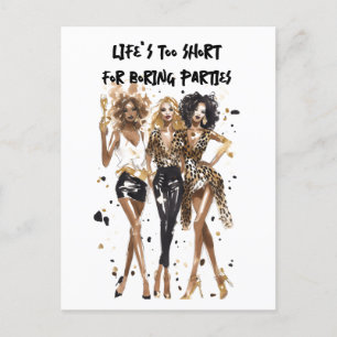 Carte Postale Meilleures amies noires aux cheveux bouclés impres