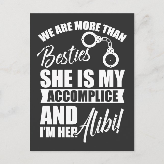 Carte Postale Meilleures copines Bachelorette Besties Accomplice (Devant)