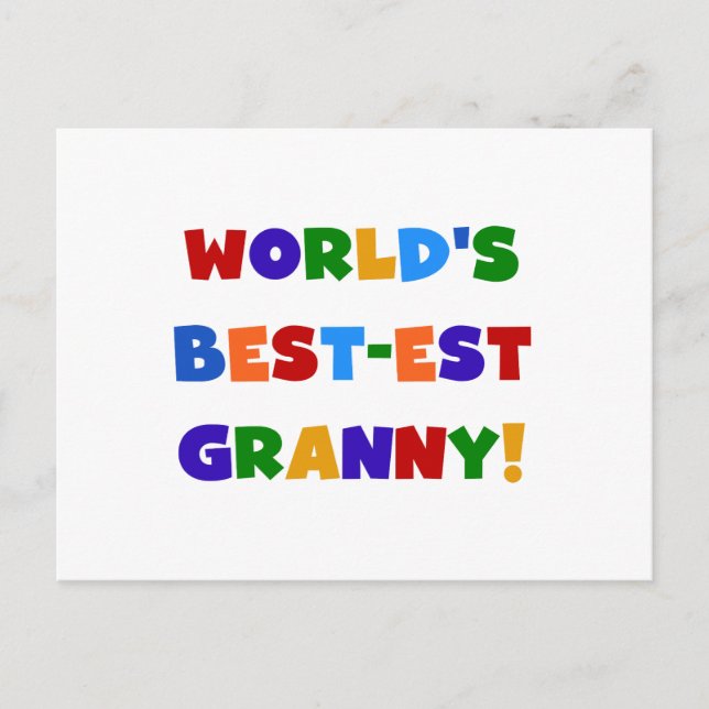 Carte Postale Meilleures couleurs vives de mamie au monde (Devant)