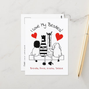 Carte Postale Meilleures salutations d'amis