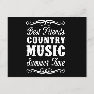 Carte Postale Meilleurs amis, Musique country, Heure d'été