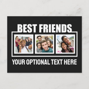 Carte Postale Meilleurs amis photos personnalisées, texte et cou